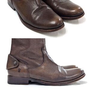 Frye Brown Leather Ankle Boots